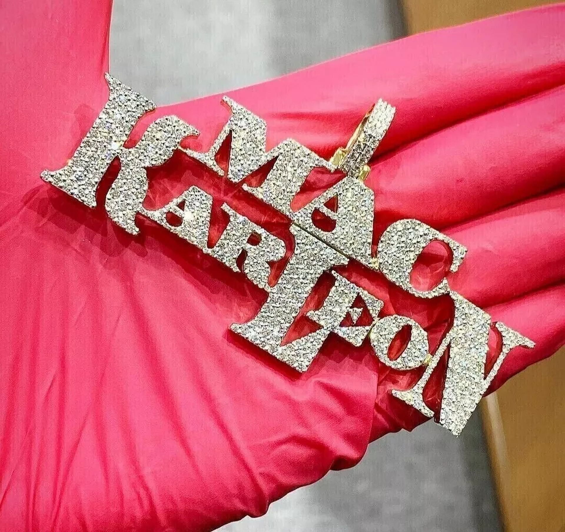 YASH JEWELS 4 Ct Round Lab-Created Diamond Men's Custom Name Pendant 14k Yellow Gold Plated