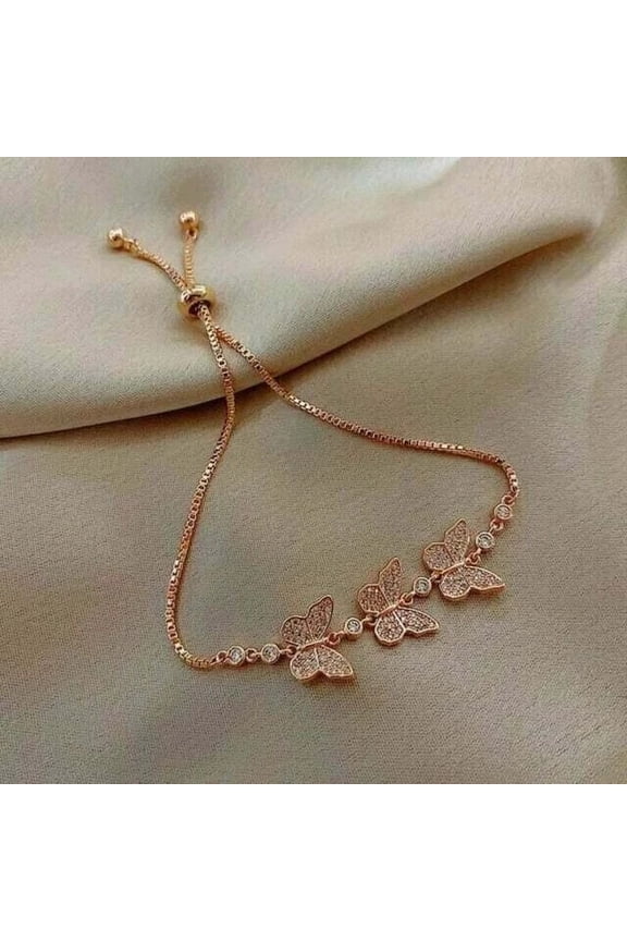 4 Ct White Moissanite Women's Tennis Bracelet Round Cut 14K Rose Gold Plated