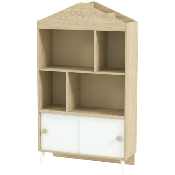 4-Cubby Toy Shelf, Bookshelf and Toy Storage for Playroom, Living Room
