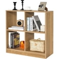 4-Cube Bookcase, 2-Tier Freestanding Open Bookshelf with Anti-Toppling ...