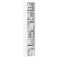 ALISENED 6 Cube Tall Skinny Bookcase, Narrow Organizer Shelf, Wood