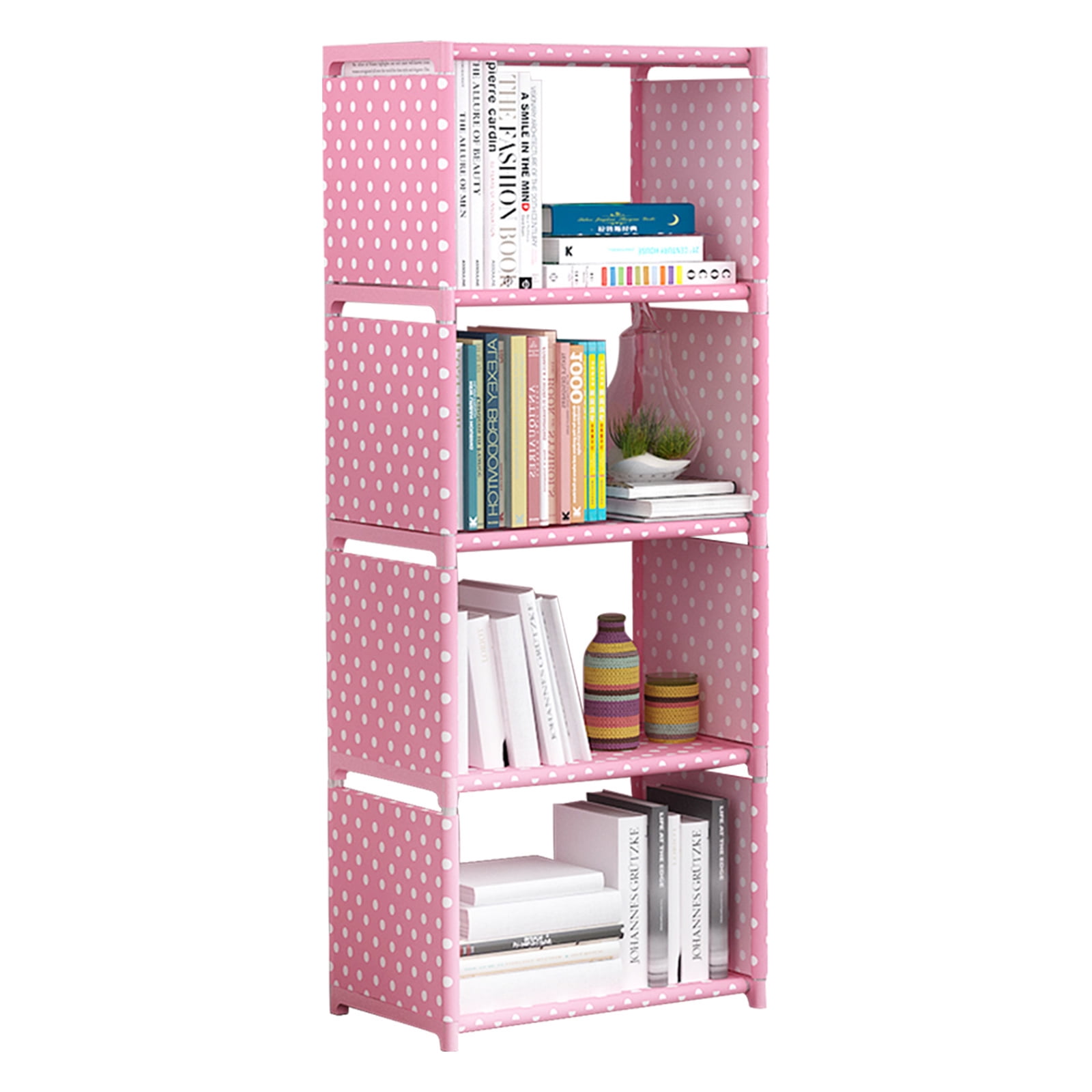 Walmart 4 Cube DIY Storage Organizer, Bookcase for Office/Home, Pink, 4