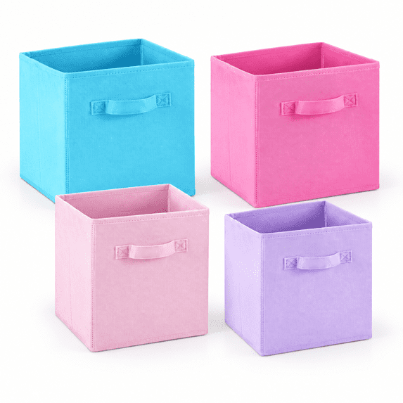 4 Cube Storbin Pink Purple 10.5''x10.5''x11'' Cubes - Walmart.com