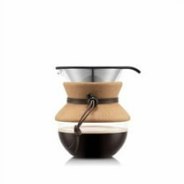 4 Cup 17oz Pour Over Coffee Maker: Glass Carafe, Cool Touch Handle, Permanent Filter, Dishwasher-Safe, Manual Use