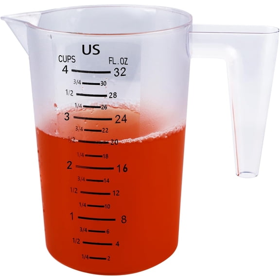 4 Cup/32 Oz Measuring Cups, Clear, Strong Food Grade Liquid Measure Pitcher, for Home Hobbies/Professional Kitchen