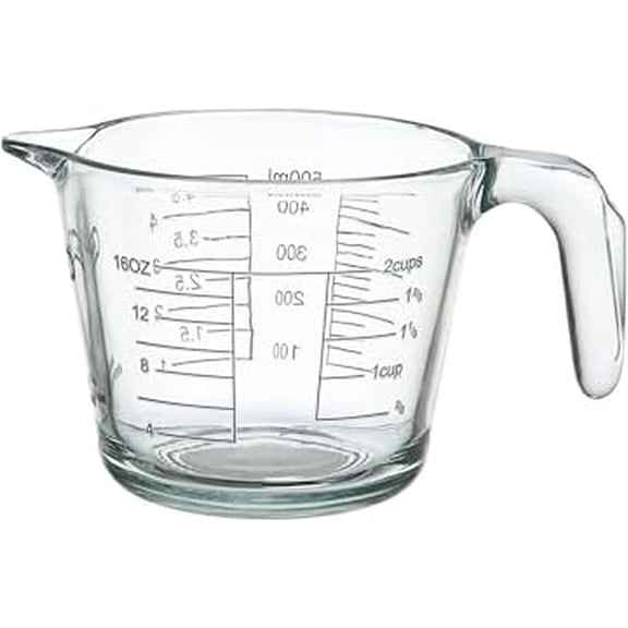 4-Cup Borosilicate Glass Wet and Dry Measuring Cup with Oversized Measurements, Clear