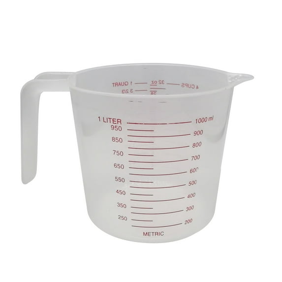4-Cup Capacity Plastic Measuring Cup, 1 Pc Measuring Cup, Plastic Liquid Measuring Cups- Baking, Cooking, Mixing & Measuring Cups, Essential Kitchen Tools, 5.11"x6.7", Clear