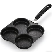 4-Cup Non-Stick 4-Hole Egg & Pancake Pan, Multi-Stovetop Cookware for Gas & Induction Stovetop, Suitable for Breakfast