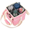 thumbnail image 1 of 4 Cup Drink Carrier with Adjustable Divider Insulated Drink Caddy Portable Water Bottle Bag Reusable Drink Holder for Car Delivery Picnic Travel, 1 of 10