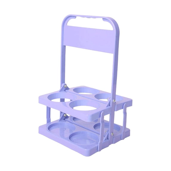 4 Cup Drink Carrier With Handle,7.8*7.0*13 Inch Heavy-Duty Reusable Plastic Cups Holder Cup Carrier Tray Rack for Delivery, Doordash, Car, Coffee, Beer, Restaurant Take Out Catering,1Pc