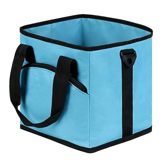 4-Cup Insulated Drink Carrier 8" Oxford Cloth Portable Beverage Tote with Adjustable Shoulder Strap Detachable Divider Cooler Bag for Travel Picnic Camping Beach Blue