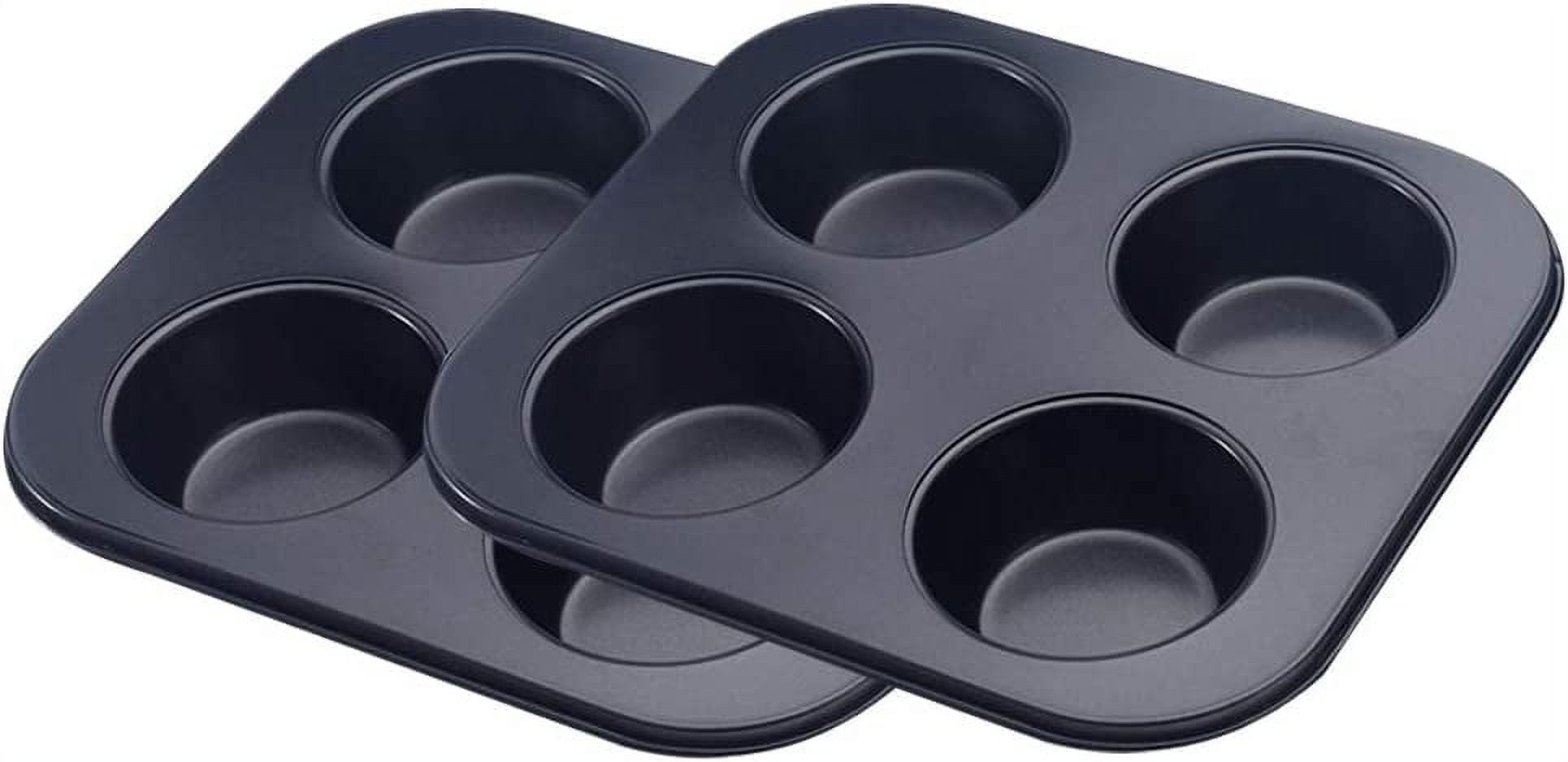 4 Cup Large Muffin Cupcake Moulds/Trays, Non Stick Cupcake Muffins Tin