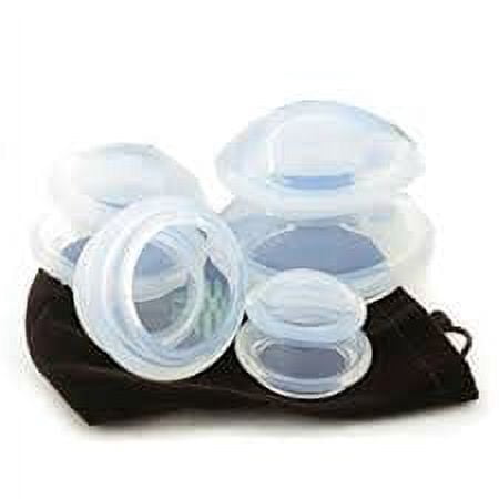 4 Cup Premium Transparent Silicone Cupping Set for Chinese Cupping and Massage Therapy