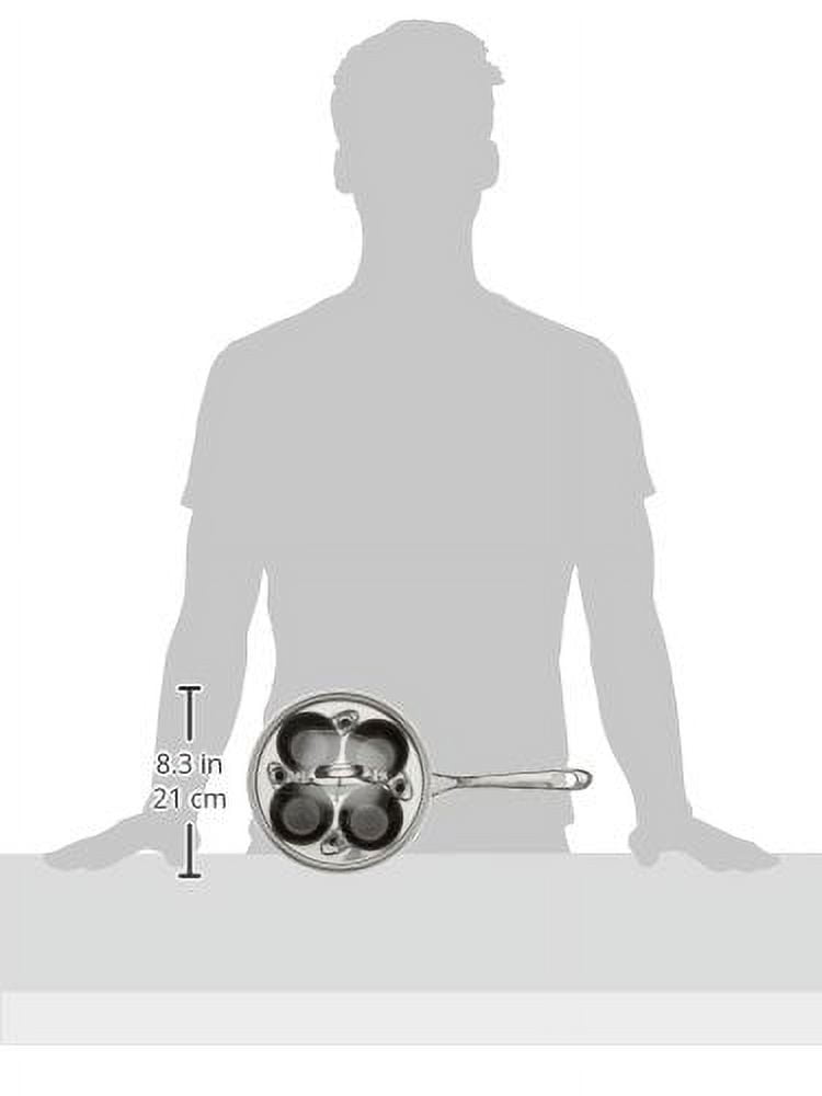 4 Cup Stainless Steel TriPly Professional Egg Poacher W/Nonstick Egg