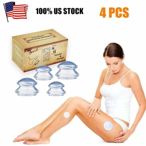4-Piece Body Suction Cup Set for Muscle Relaxation - Portable Vacuum Massage Kit
