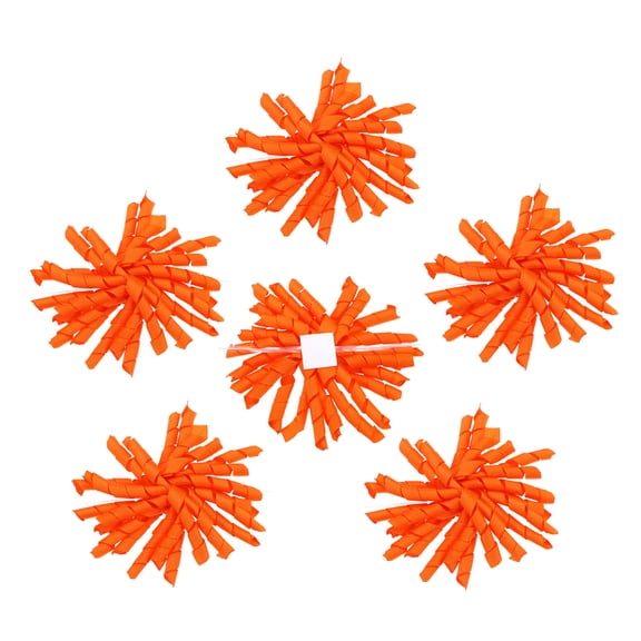 Uxcell 4" Curly Bows for Gift Wrapping, 6Pcs Self Adhesive Twist Tie Grosgrain Ribbon Bow for Treat Bag Christmas Birthday Gift Box Party Favors Decor, Orange
