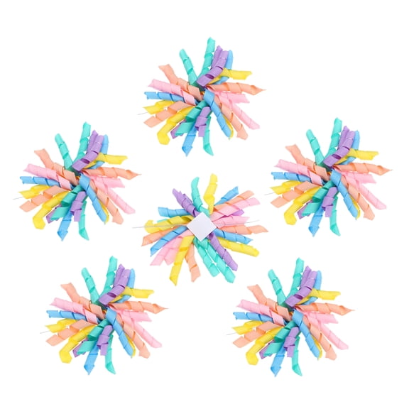 Uxcell 4" Curly Bows for Gift Wrapping, 6Pcs Self Adhesive Twist Tie Grosgrain Ribbon Bow for Treat Bag Christmas Birthday Gift Box Party Favors Decor, Colorful