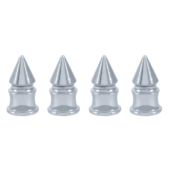 (4) Custom Chrome Metal Spike Wheel Tire Valve Stem Covers Caps