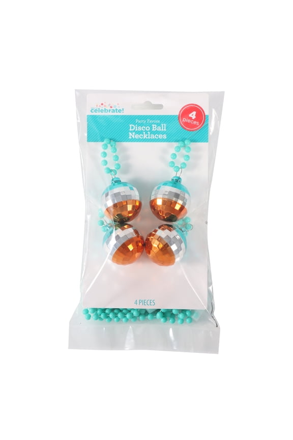 4 Count, Disco Ball Necklaces, Party Favors for Kids and Adults, by Way To Celebrate