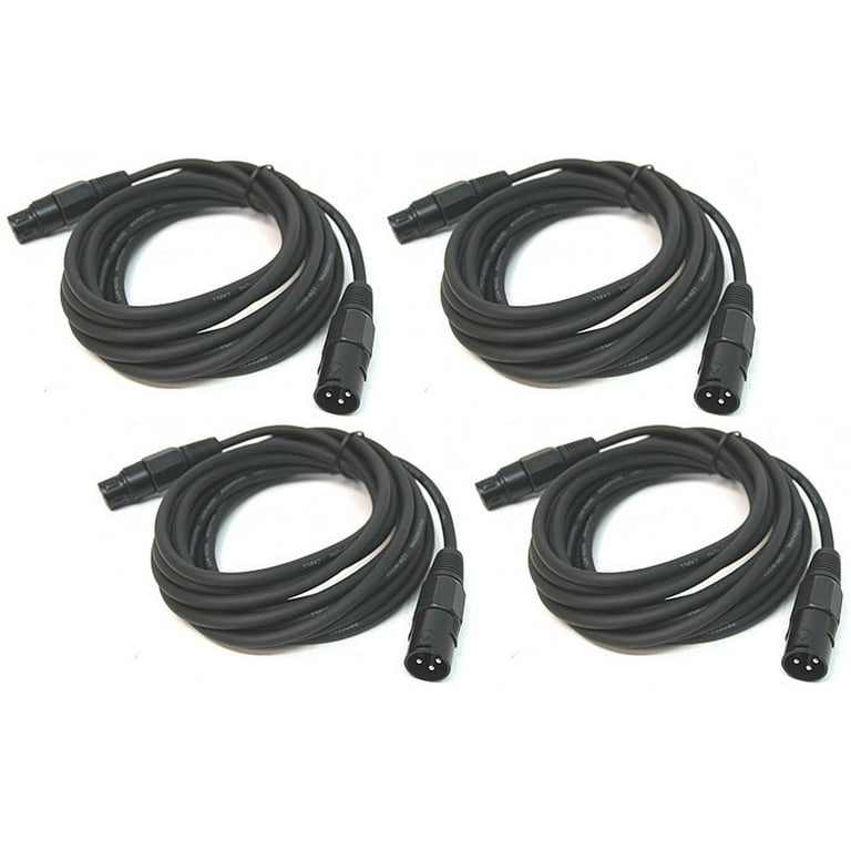 4 DJ Pro Audio 15 Foot 3 Pin Male to Female PA Speaker Mixer XLR