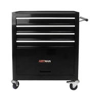 4 DRAWERS MULTIFUNCTIONAL TOOL CART WITH WHEELS-BLACK
