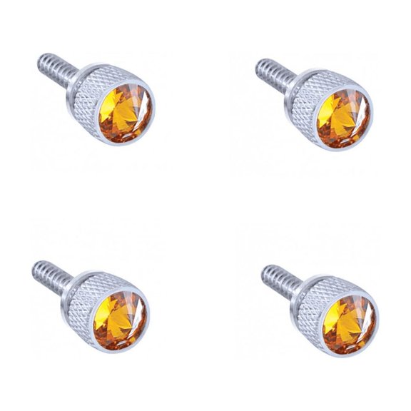 4 Dash Screws with Amber Crystal compatible with Freightliner Cascadia 2008-2017