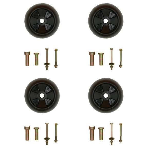 RAParts (4) Deck Wheels with Hardware Kits Fits John Deere 37 and 757 ZTrak with 60" Deck