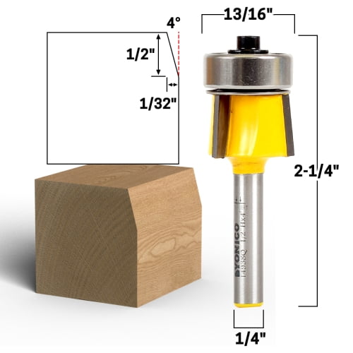4 Degree Bevel Trim Router Bit - 1/4