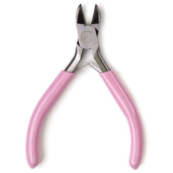 4" Diagonal Cutter Plier Flush Jaw Beading Wire Craft Jewelry Making Tool Pink