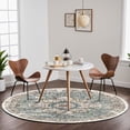 thumbnail image 1 of 4' Diameter Vintage Area Rugs,Soft Washable Distressed Thin Rugs for Living Room Bedroom,Non-Slip Foldable Indoor Carpet,Brown Green, 1 of 5