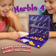 4 Dice Chess Game - 40 marbles, 2 different colors, classic kids board game, portable for travel, family fun game for kids over 3 years old Boys Girls Adults