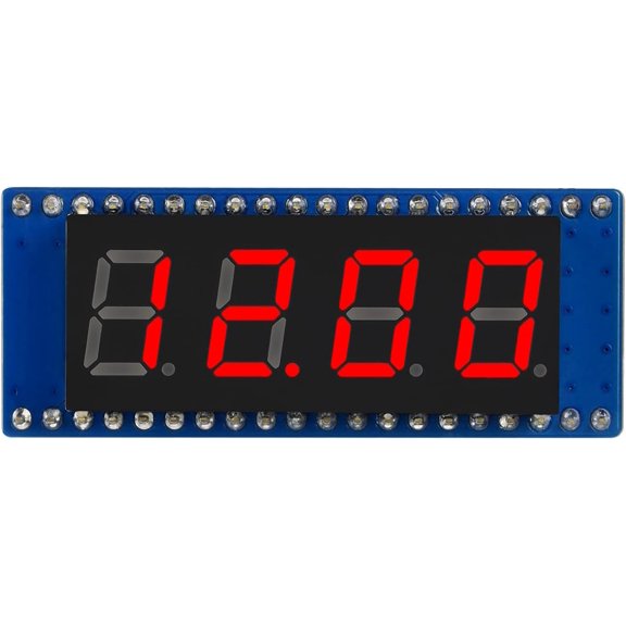 4-Digit 8-Segment 0.4 inch Red Color LED Display Module for Pico, Compatible with SPI Interface 74HC595 Driver 5V Operating Voltage