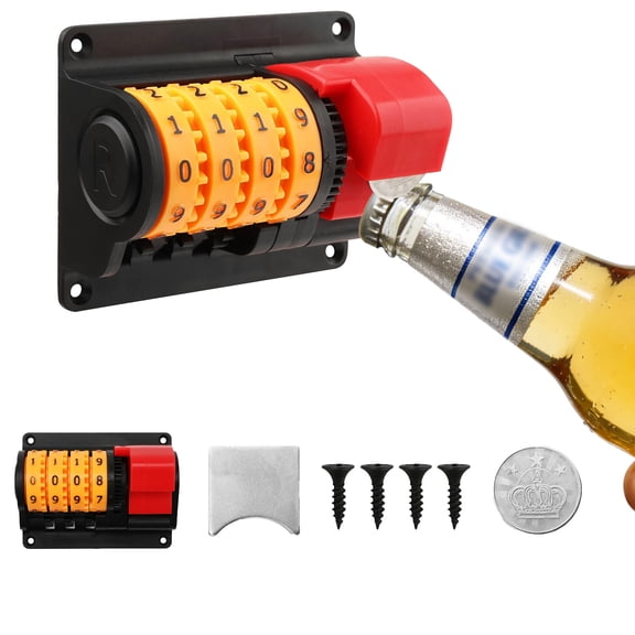 4-Digit Bottle Opener Wall Mounted Beer Bottle Opener Counter with Precise Numbers Counting for Kitchen Bar Restaurant