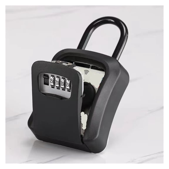 4 Digit Code Box Outdoor Password Key Box Extended Locking Hook Steel Wire Hanging Key Storage ,Additional Security