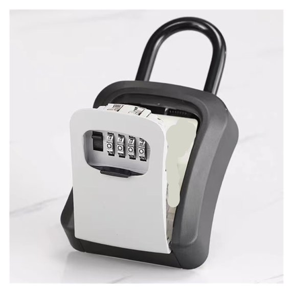 4 Digit Code Box Outdoor Password Key Box Extended Locking Hook Steel Wire Hanging Key Storage ,Compact Design
