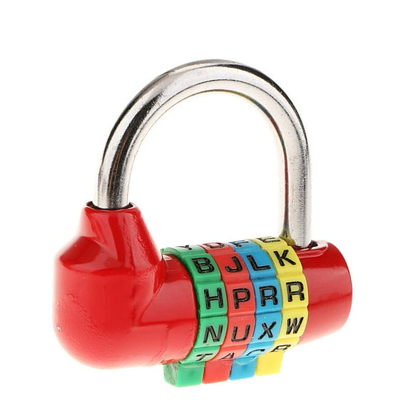 4 Digit Combination Gym, Sports, School & Employee Locker, Outdoor, Fence, Hasp and Storage - - Easy to Set Your Own Resettable - Red, 56mm