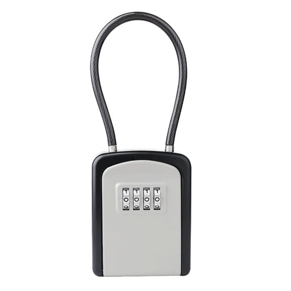 4 Digit Combination Key Safe Box Waterproof Key Storage Lock Box with Removable Chain ,Compact Design