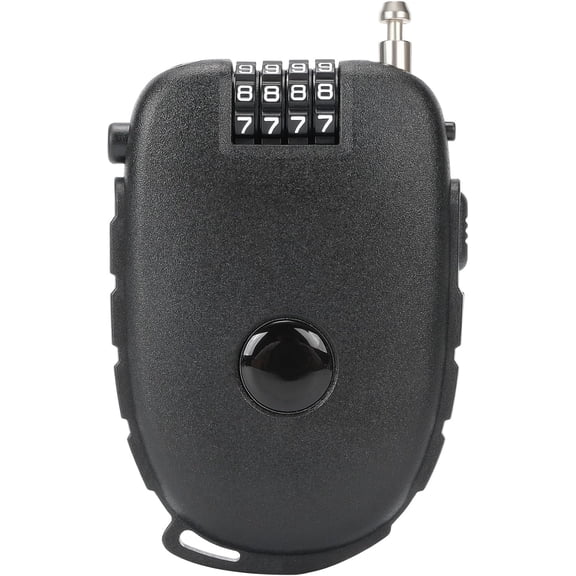 4-Digit Combination Lock with 27.5 Inch Quickly Retractable Steel Cables - Keyless Security for Bike, Helmet, Ski, Snowboard, Stroller, Luggage, Door, Gate, Fences, Backpack & More