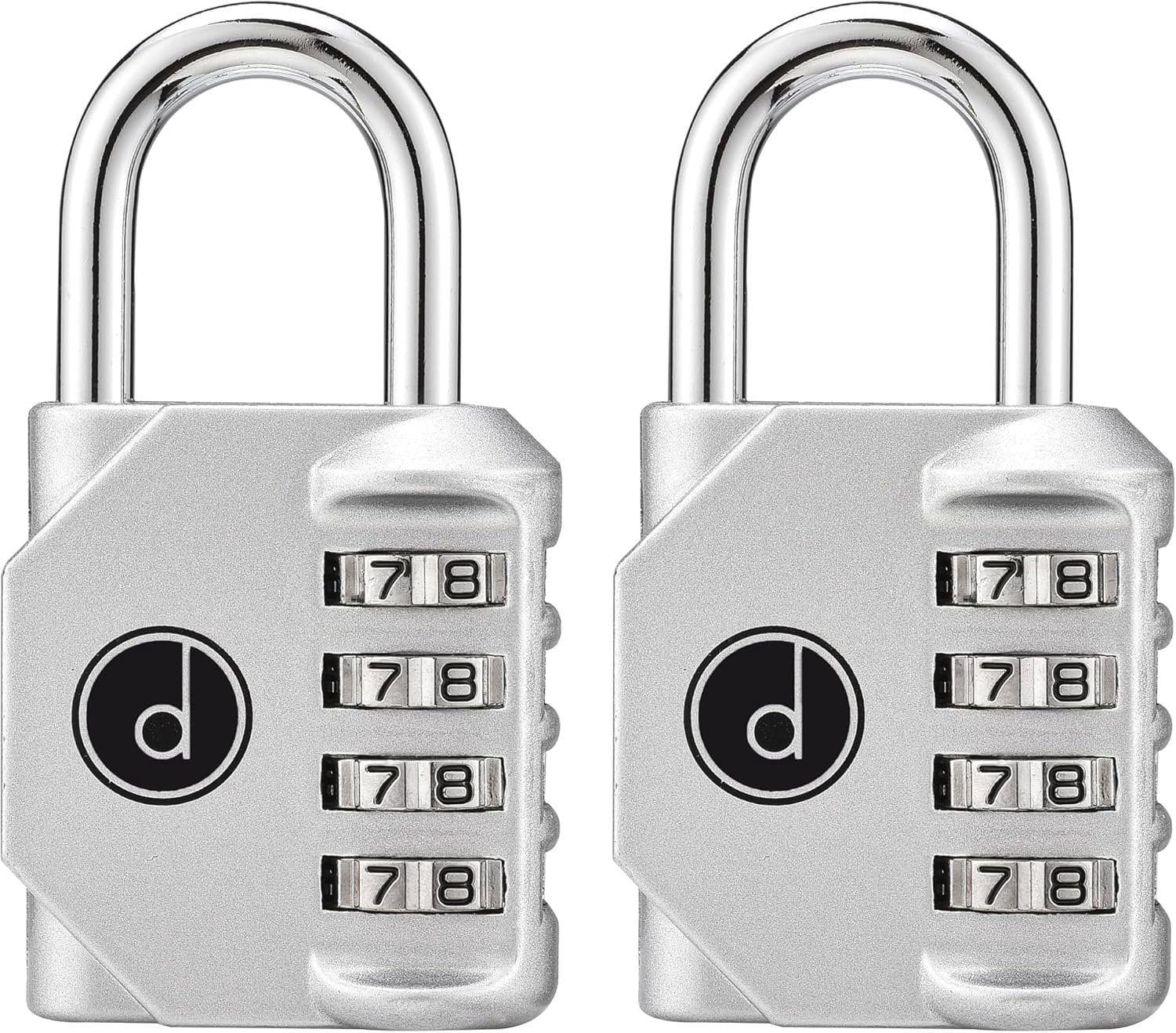 4 Digit Combination Locks 2 Pack - Weatherproof Padlock with Code ...