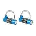 thumbnail image 1 of 4-Digit Combination Padlock, 2-inch Resettable Lock for Gate Locker Blue 2Pcs, 1 of 5