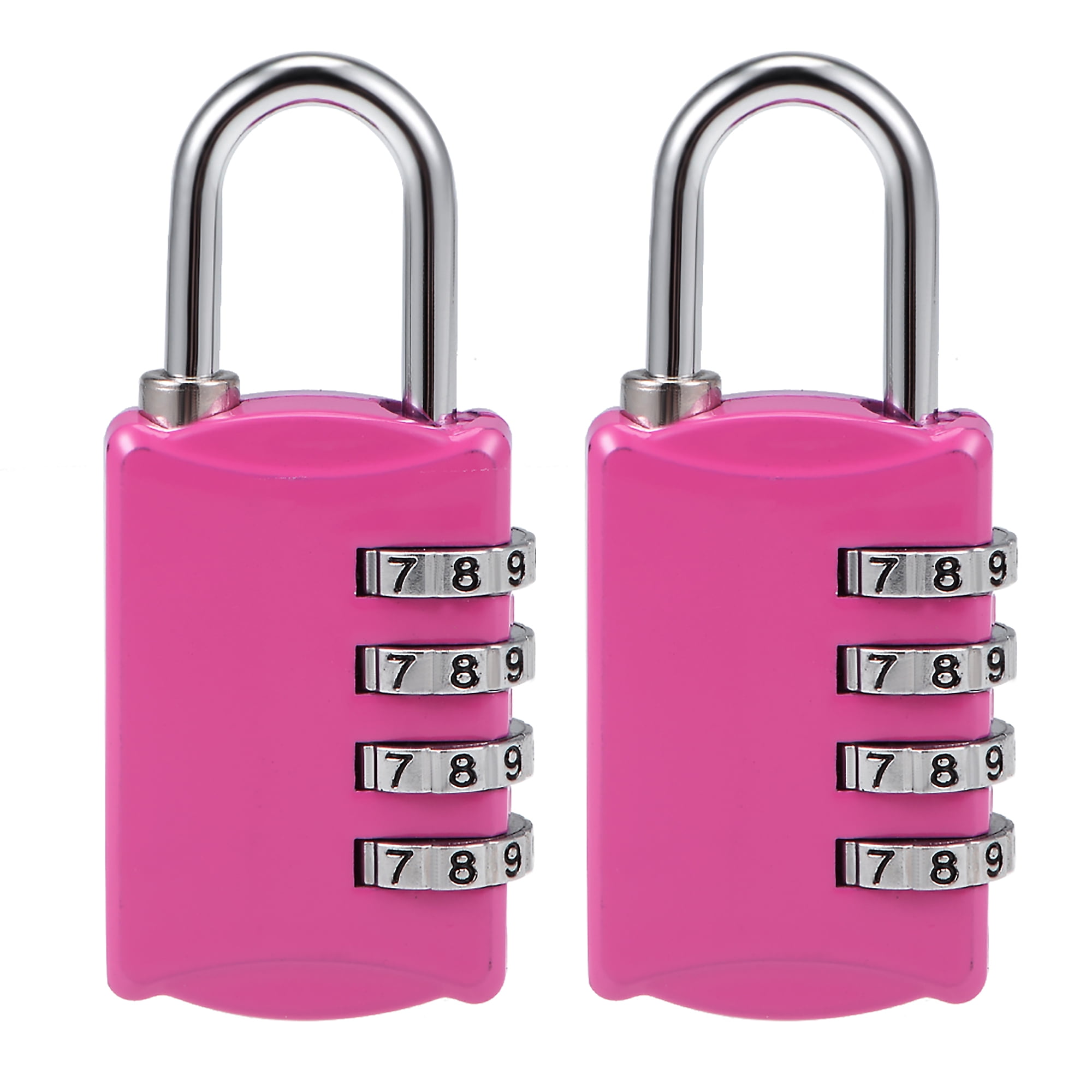 4 Digit Combination Padlock, 4mm Steel Shackle Code Padlocks Rose Red ...