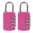 thumbnail image 1 of 4 Digit Combination Padlock, 4mm Steel Shackle Code Padlocks Rose Red 2Pcs, 1 of 6