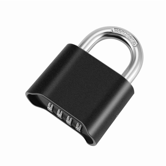 4-Digit Combination Padlock with Number Password Weatherproof Anti-Rust Anti-Theft Warehouse Special Lock Truck Doorlock,1 x Four-digit Combination Lock,Black