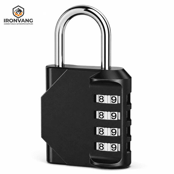 4 Digit Combination Padlock, Resettable Locker Lock with Side Window, Weather Resistant Zinc Alloy Security Lock for Gym Locker, School Locker, Gate, Shed, Fence, Travel Bag