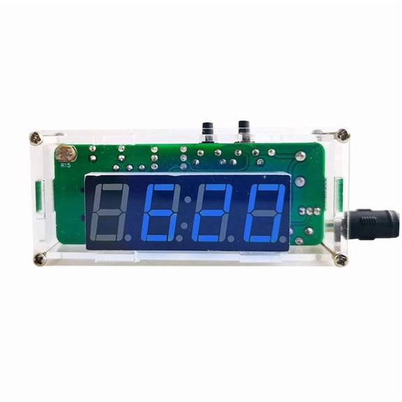 4-Digit Digital DIY Clock Kits with Acrylic Shell, DIY Alarm Clock Soldering Practice Kit for Learning Electronics,B