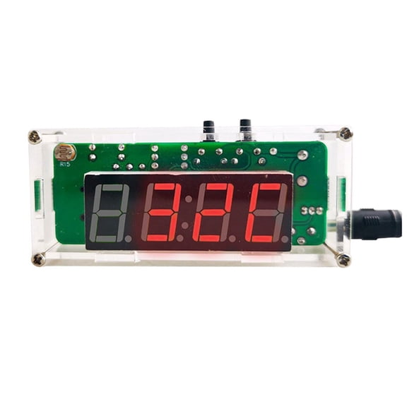 4-Digit Digital DIY Clock Kits with Acrylic Shell, DIY Alarm Clock Soldering Practice Kit for Learning Electronics,C
