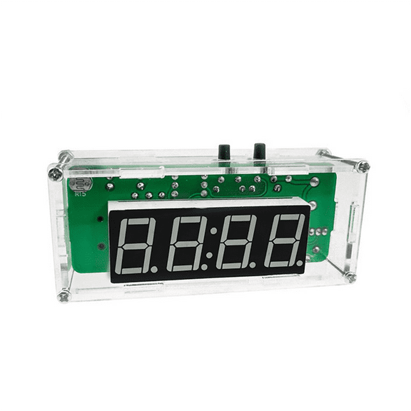 4-Digit Digital DIY Clock Kits with Acrylic Shell, DIY Alarm Clock Soldering Practice Kit for Learning Electronics,C