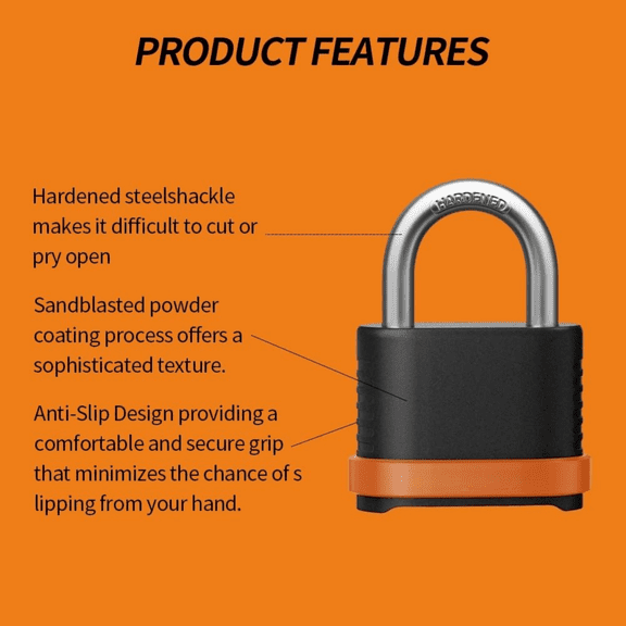 4 Digit Heavy Duty Combination Lock, Weatherproof Combo Padlock for Outdoor Use – Suitable for Sheds, Fences, Gates, Hasps & Storage Units，6 Pack