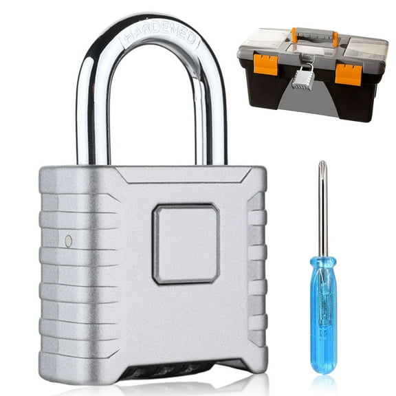 4 Digit Heavy Duty Padlock, 53Mm Combination Lock With 8Mm Deadbolt, Anti-Theft Lock With Combination Code Zinc Alloy Weatherproof Combination Padlock For Lockers, Door, Garage - Silver