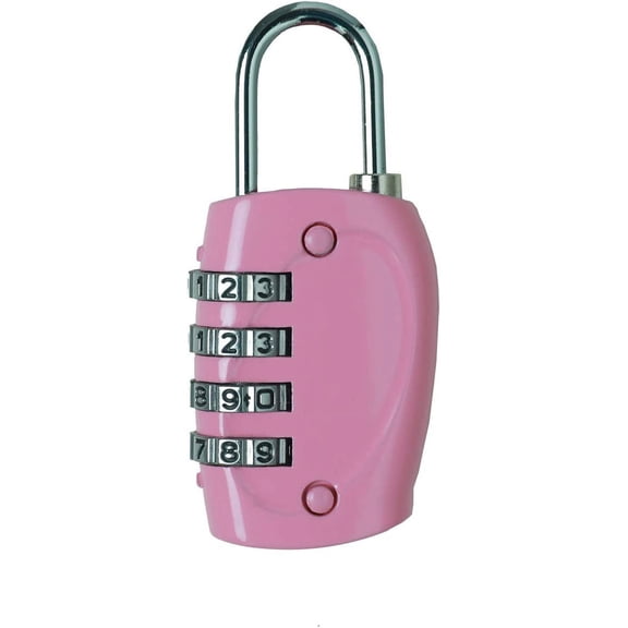 4 Digit Padlock Combination Lock for School, Employee, Gym & Sports Locker,Fence,Toolbox,Case,Hasp Storage (Light Pink)